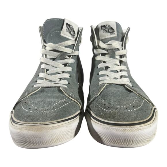 Vans Sk8-Hi Grey White Suede Canvas High Top Sneakers Men’s Size 9.5 Women’s 11 - Picture 2 of 8